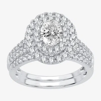 Modern Bride (h-i / Si1-si2) Signature By  Womens 1 1/2 Ct. T.w. Lab Grown White Diamond 10k Or 14k G In Silver