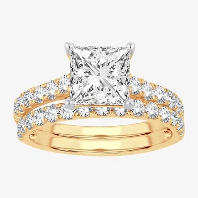 Modern Bride (h-i / Si1-si2) Signature By  Womens 2 1/2 Ct. Tw. Lab Grown White Diamond In 14k Gold P In Yellow