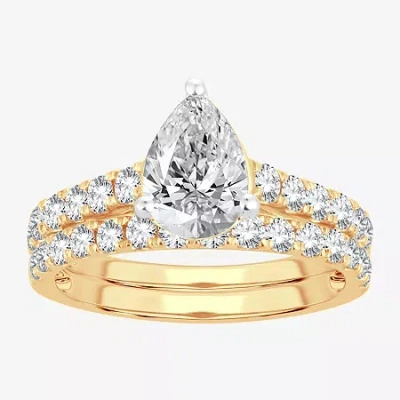 Modern Bride (h-i / Si1-si2) Signature By  Womens 2 1/2 Ct. Tw. Lab Grown White Diamond In 14k Gold P In Yellow