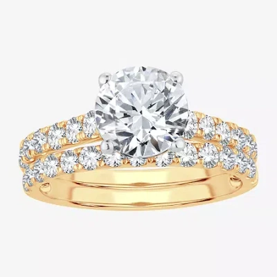 Modern Bride (h-i / Si1-si2) Signature By  Womens 2 1/2 Ct. Tw. Lab Grown White Diamond In 14k Gold R In Yellow