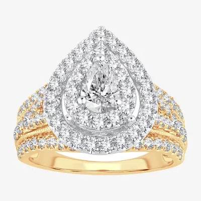 Modern Bride (h-i / Si1-si2) Signature By  Womens 2 Ct. T.w. Lab Grown White Diamond 10k Gold Pear Si