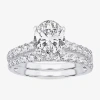 Modern Bride (h-i / Si1-si2) Signature By  Womens 3 Ct. T.w. Lab Grown White Diamond In 14k Gold Oval In White