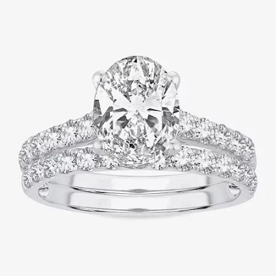 Modern Bride (h-i / Si1-si2) Signature By  Womens 3 Ct. T.w. Lab Grown White Diamond In 14k Gold Oval