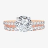 Modern Bride (h-i / Si1-si2) Signature By  Womens 3 Ct. T.w. Lab Grown White Diamond In 14k Gold Roun In Pink