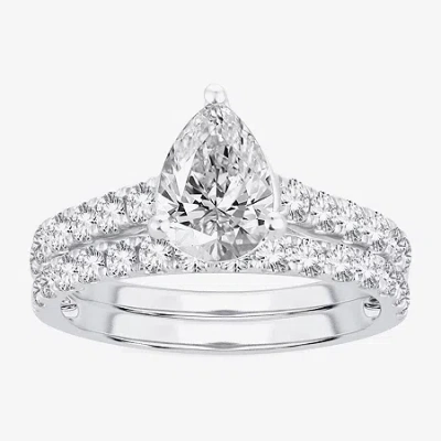 Modern Bride (h-i / Si1-si2) Signature By  Womens 3 Ct. T.w. Lab Grown White Diamondin 14k Gold Pear