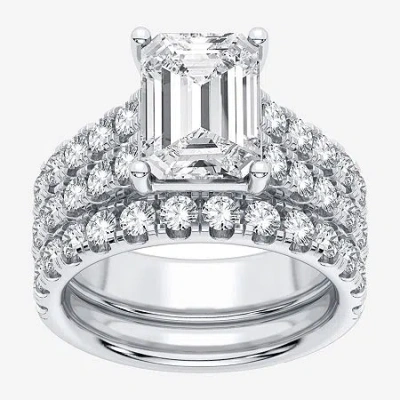 Modern Bride (h-i / Si1-si2) Signature By  Womens 5 Ct. T.w. Lab Grown White Diamond In 14k Gold Emer