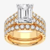 Modern Bride (h-i / Si1-si2) Signature By  Womens 5 Ct. T.w. Lab Grown White Diamond In 14k Gold Emer In Yellow