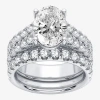 Modern Bride (h-i / Si1-si2) Signature By  Womens 5 Ct. T.w. Lab Grown White Diamond In 14k Gold Oval In Silver