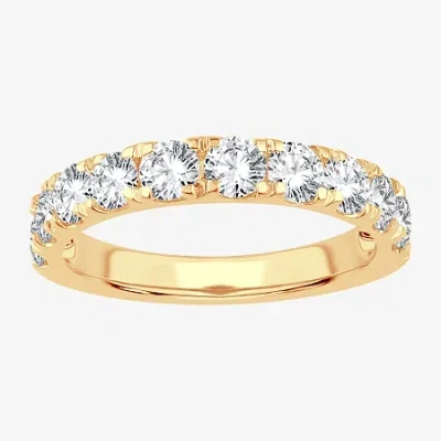 Modern Bride (h-i / Si1-si2) Womens 1 1/2 Ct. T.w. Lab Grown White Diamond 14k Gold Wedding Band In Transparent