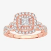 Modern Bride (h-i / Si1-si2) Womens 1 Ct. T.w. Lab Grown White Diamond 10k Gold Cushion Engagement Ring In Pink