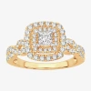 Modern Bride (h-i / Si1-si2) Womens 1 Ct. T.w. Lab Grown White Diamond 10k Gold Cushion Engagement Ring In Yellow