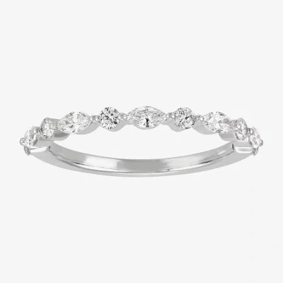 Modern Bride (h-i / Si1-si2) Womens 1/2 Ct. T.w. Lab Grown White Diamond 10k White Gold Marquise Wedding Band