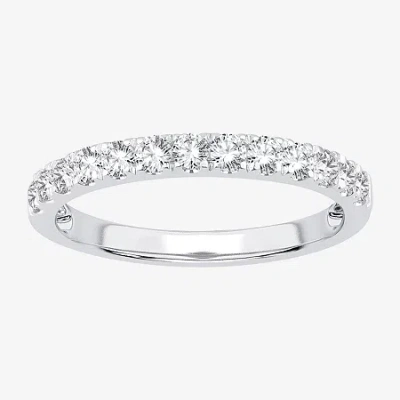 Modern Bride (h-i / Si1-si2) Womens 1/2 Ct. T.w. Lab Grown White Diamond 10k White Gold Wedding Band In Metallic