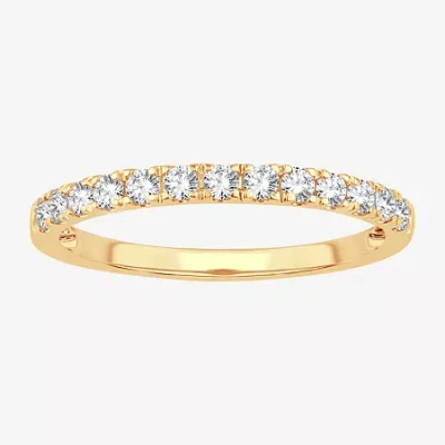 Modern Bride (h-i / Si1-si2) Womens 1/3 Ct. T.w. Lab Grown White Diamond 10k Gold Wedding Band