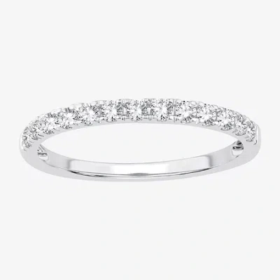 Modern Bride (h-i / Si1-si2) Womens 1/3 Ct. T.w. Lab Grown White Diamond 10k White Gold Wedding Band In Gray