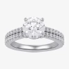 Modern Bride (h-i / Si1-si2) Womens 2 1/2 Ct. T.w. Lab Grown White Diamond 10k Or 14k Gold Round Side Stone Engag In Silver