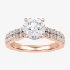 Modern Bride (h-i / Si1-si2) Womens 2 1/2 Ct. T.w. Lab Grown White Diamond 10k Or 14k Gold Round Side Stone Engag In Gold