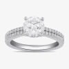 Modern Bride (h-i / Si1-si2) Womens 2 Ct. T.w. Lab Grown White Diamond 10k Or 14k Gold Round Side Stone Engagemen In Silver