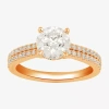 Modern Bride (h-i / Si1-si2) Womens 2 Ct. T.w. Lab Grown White Diamond 10k Or 14k Gold Round Side Stone Engagemen In Pink