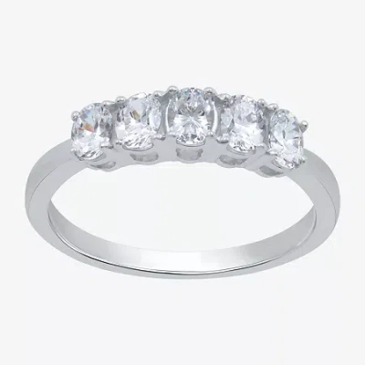 Modern Bride (h-i / Si1-si2) Womens 2.5mm 1 Ct. T.w. Lab Grown White Diamond 10k White Gold 5-stone Anniversary B In Metallic