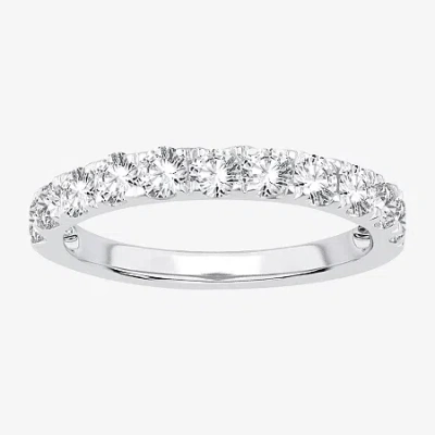 Modern Bride (h-i / Si1-si2) Womens 2mm 1 Ct. T.w. Lab Grown White Diamond 10k White Gold Wedding Band