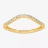 Modern Bride (h-i / Si1-si2) Womens 2mm 1/8 Ct. T.w. Lab Grown White Diamond 10k White Gold Curved Wedding Band In Gold