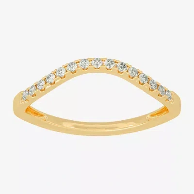 Modern Bride (h-i / Si1-si2) Womens 2mm 1/8 Ct. T.w. Lab Grown White Diamond 10k White Gold Curved Wedding Band