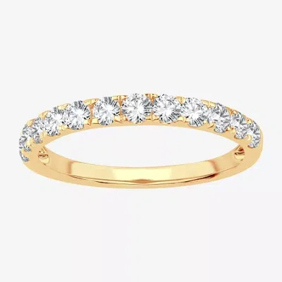 Modern Bride (h-i / Si1-si2) Womens 2mm 3/4 Ct. T.w. Lab Grown White Diamond 10k Gold Wedding Band