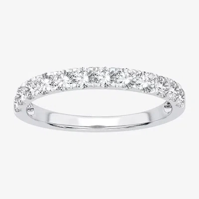 Modern Bride (h-i / Si1-si2) Womens 2mm 3/4 Ct. T.w. Lab Grown White Diamond 10k White Gold Wedding Band