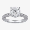 Modern Bride (h-i / Si1-si2) Womens 3 Ct. T.w. Lab Grown White Diamond 10k Or 14k Gold Round Side Stone Engagemen In Silver