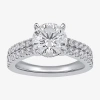 Modern Bride (h-i / Si1-si2) Womens 3 Ct. T.w. Lab Grown White Diamond 10k Or 14k Gold Round Side Stone Engagemen In Silver