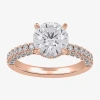 Modern Bride (h-i / Si1-si2) Womens 3 Ct. T.w. Lab Grown White Diamond 10k Or 14k Gold Round Side Stone Engagemen In Gold