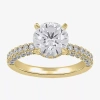 Modern Bride (h-i / Si1-si2) Womens 3 Ct. T.w. Lab Grown White Diamond 10k Or 14k Gold Round Side Stone Engagemen In Gold