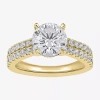 Modern Bride (h-i / Si1-si2) Womens 3 Ct. T.w. Lab Grown White Diamond 10k Or 14k Gold Round Side Stone Engagemen In Gold