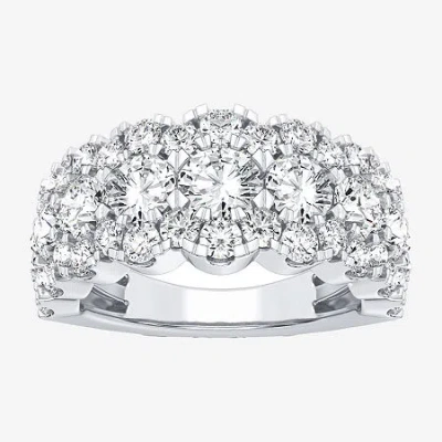 Modern Bride (h-i / Si1-si2) Womens 9m 3 Ct. T.w. Lab Grown White Diamond 10k White Gold Anniversary Band In Metallic