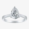Modern Bride (h-i / Si2) Womens 1 1/2 Ct. Lab-grown White Diamond In 14k Gold Pear Solitaire Engagement Ring In Silver