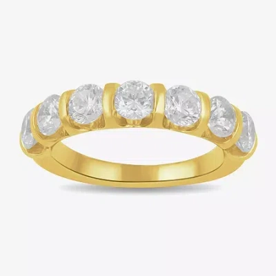 Modern Bride (h / I1-i2) Womens 2 Ct. T.w. Lab Grown White Diamond 10k Gold Wedding Band In Yellow
