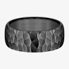 Modern Bride Hammered Mens 8mm Tantalum Wedding Band In Gray