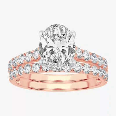 Modern Bride (h-i / Si1-si2) Signature By  Womens 2 1/2 Ct. Tw. Lab Grown White Diamond In 14k Gold O In Pink