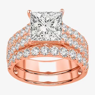 Modern Bride (h-i / Si1-si2) Signature By  Womens 5 Ct. T.w. Lab Grown White Diamond In 14k Gold Prin In Pink