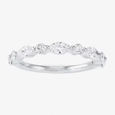 Modern Bride (h-i / Si2) Womens 1 Ct. T.w. Lab Grown White Diamond 10k Gold Marquise Wedding Band In Metallic