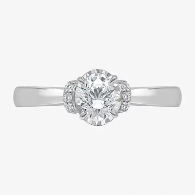 Modern Bride (i / I1) Womens 1 Ct. T.w. Lab Grown White Diamond 10k Or 14k Gold Oval Solitaire Engagement Ring In Silver