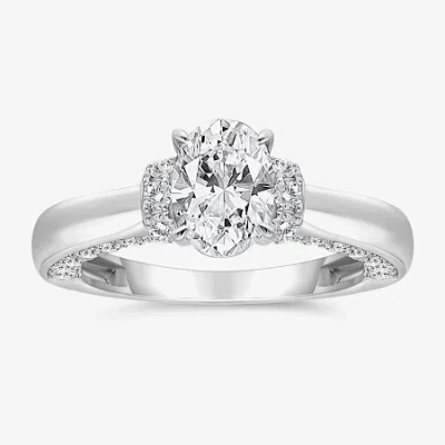 Modern Bride (i / I1) Womens 2 Ct. T.w. Lab Grown White Diamond 10k Gold Or 14k Gold Oval Solitaire Engagement Ri