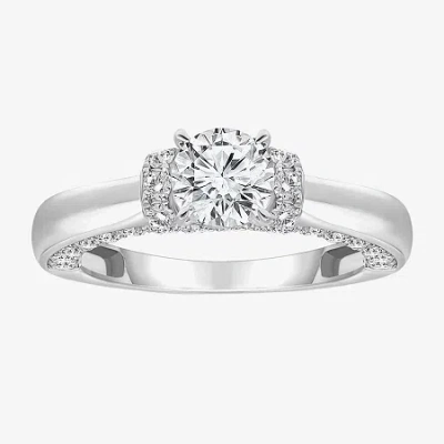 Modern Bride (i / I1) Womens 2 Ct. T.w. Lab Grown White Diamond 10k Gold Or 14k Gold Round Side Stone Engagement 