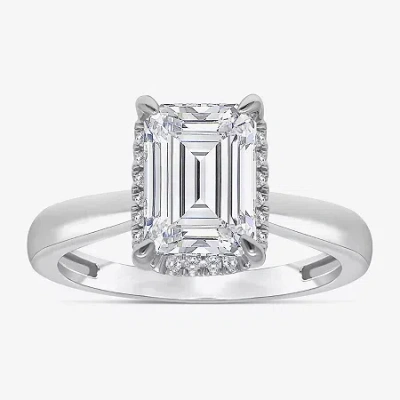 Modern Bride (i / I1) Womens 3 1/7 Ct. T.w. Lab Grown White Diamond 14k White Gold Halo Engagement Ring