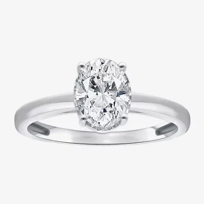 Modern Bride (i / Si2) Womens 1 Ct. Lab Grown White Diamond Oval Solitaire Engagement Ring