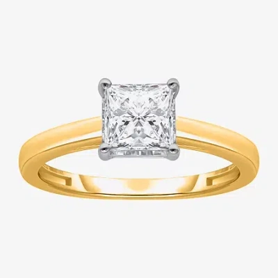 Modern Bride (i / Si2) Womens 1 Ct. Lab Grown White Diamond Sterling Silver Solitaire Engagement Ring In Yellow