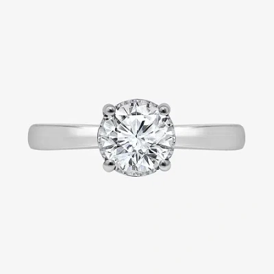 Modern Bride (i / Si2) Womens 1 Ct. T.w. Lab Grown White Diamond Sterling Silver Round Solitaire Engagement Ring