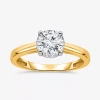 Modern Bride (i / Si2) Womens 1 Ct. T.w. Lab Grown White Diamond Sterling Silver Round Solitaire Engagement Ring In Yellow