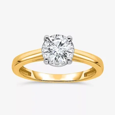 Modern Bride (i / Si2) Womens 1 Ct. T.w. Lab Grown White Diamond Sterling Silver Round Solitaire Engagement Ring In Yellow